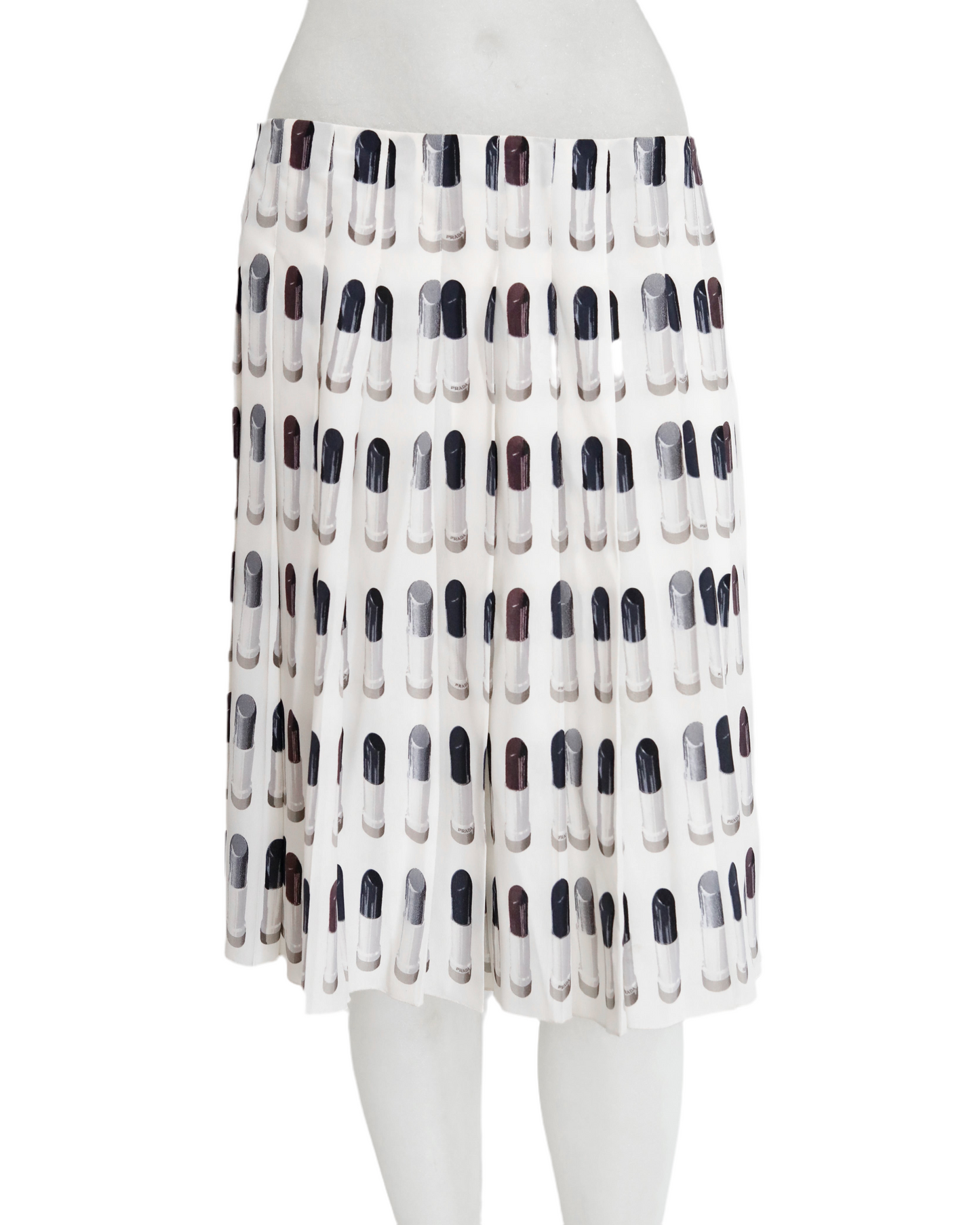 Iconic Prada runway Lipstick Print Skirt SS 2000