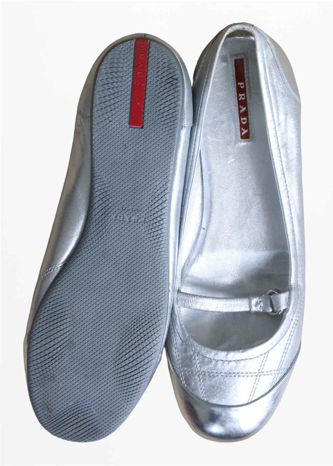 Prada 2000's Silver Ballet Flats