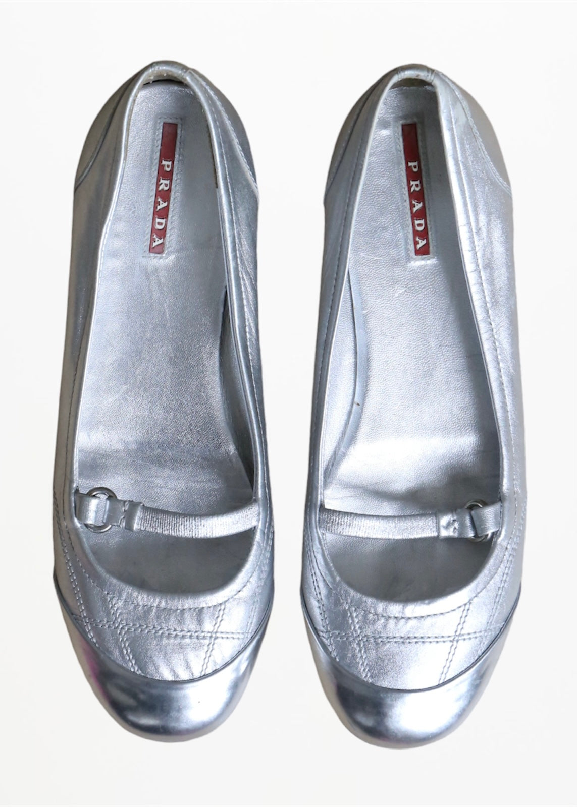 Prada 2000's Silver Ballet Flats