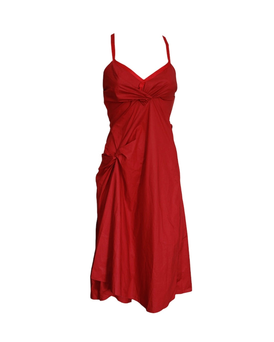 Ruffled Summer Prada Dress Red