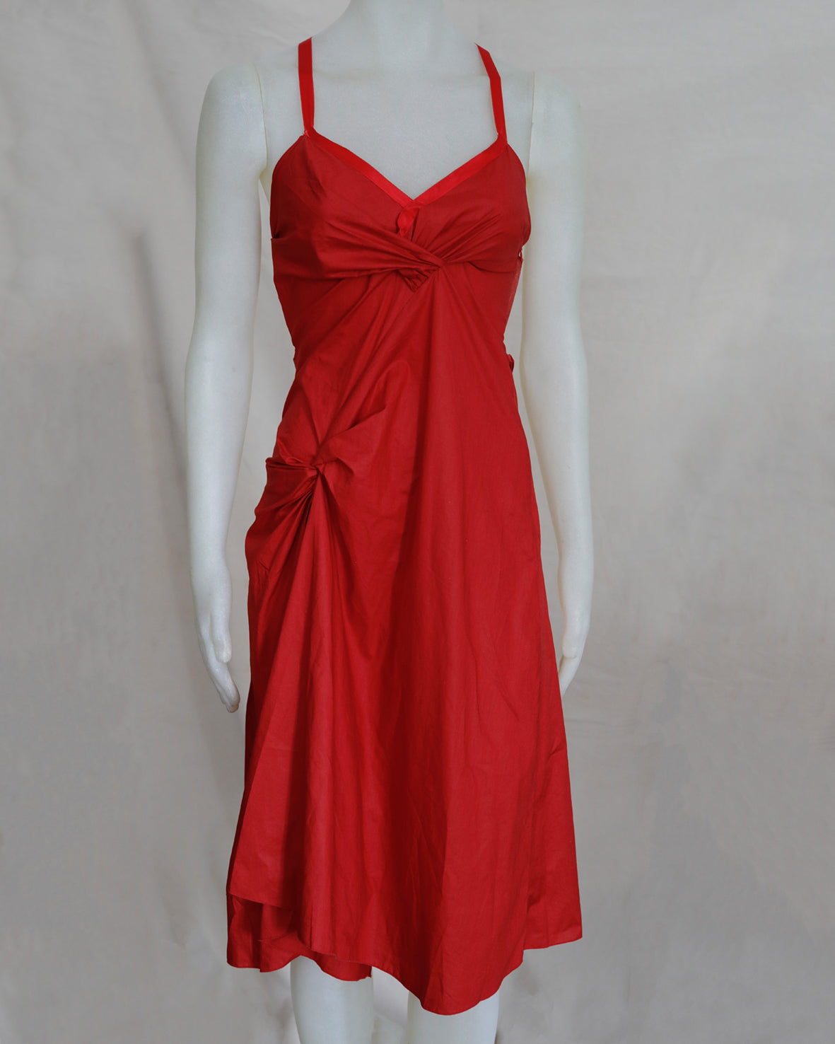 Ruffled Summer Prada Dress Red