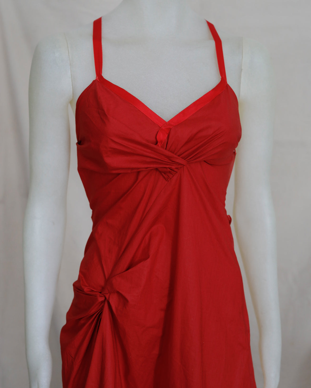 Ruffled Summer Prada Dress Red