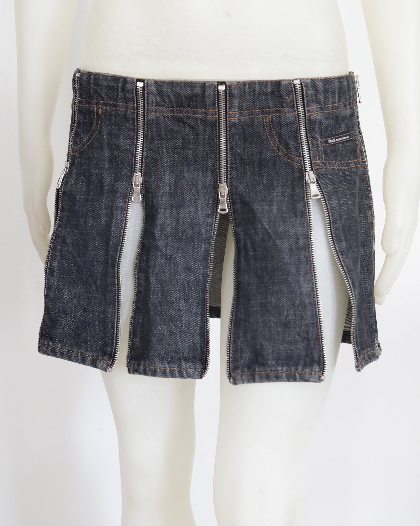 D&G FW 2003 ‘Zippers’ Denim Skirt